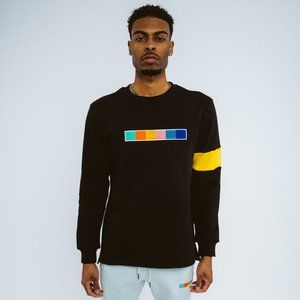 Avenue Black Logo Long Sleeve Black/Cream Crewneck